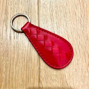 BOTTEGA VENETA 🍒❤️RED LEATHER KEYCHAIN